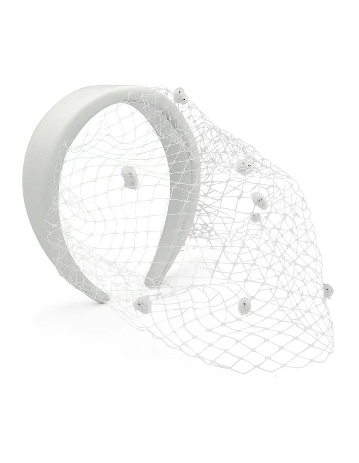 Lilah Veil Headband in White image 1