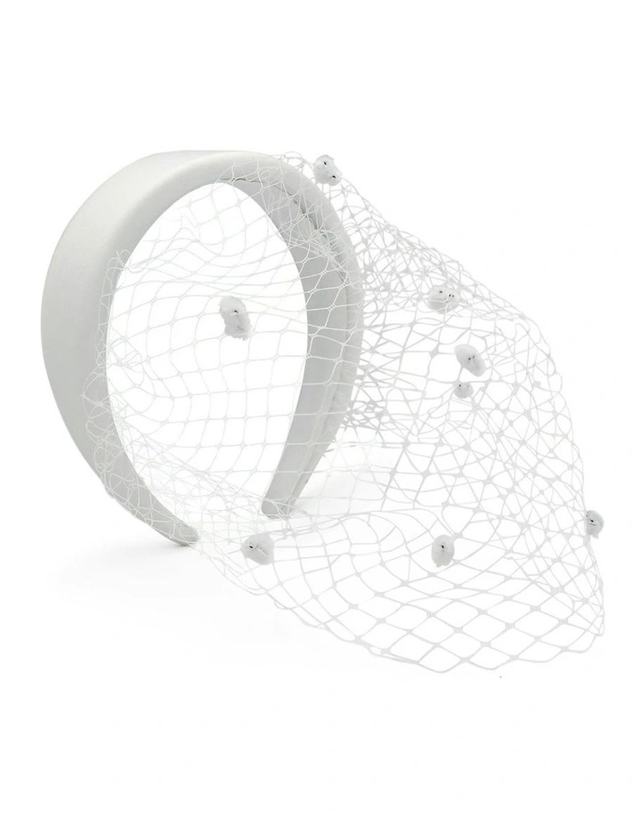 Lilah Veil Headband in White image 2