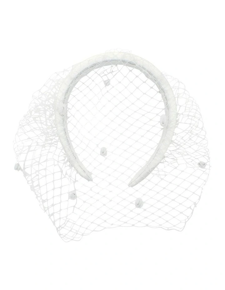 Lilah Veil Headband in White image 3