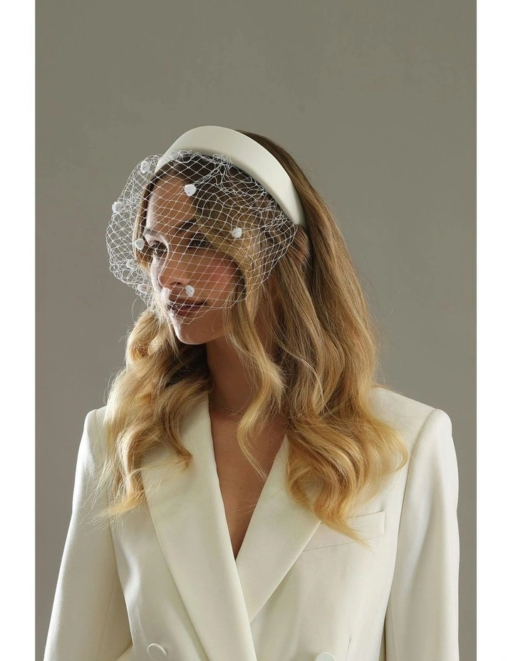 Lilah Veil Headband in White image 4