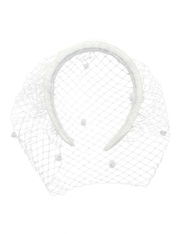 Lilah Veil Headband in White image 5