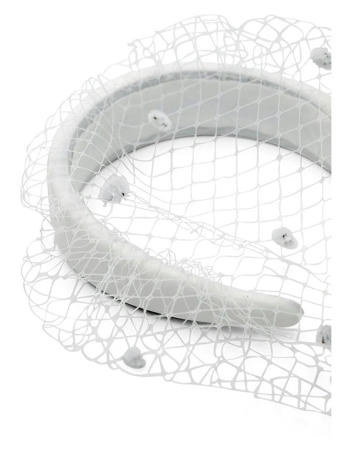 Lilah Veil Headband in White image 5