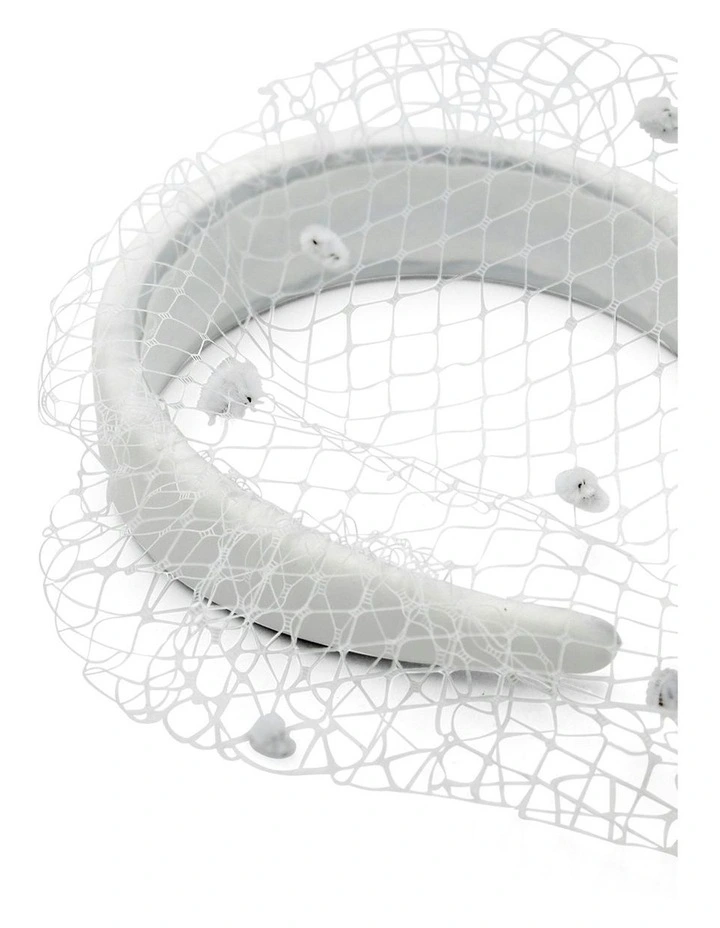 Lilah Veil Headband in White image 6
