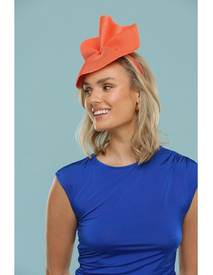 Zaria Fascinator in Orange image 1
