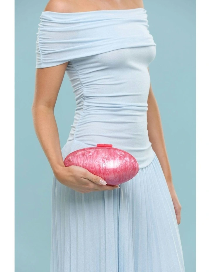 Phoebe Clutch in Hot Pink image 3