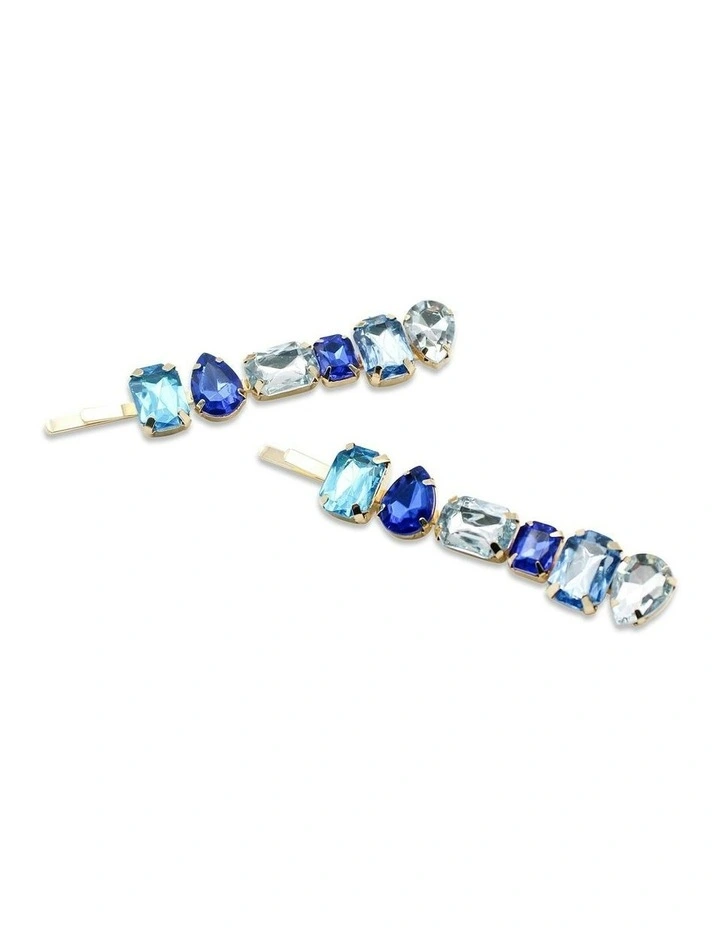 Rebekah Hair Clip Set in Blue image 3