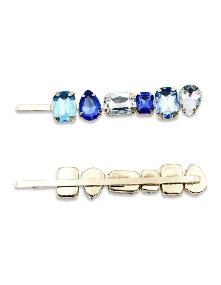 Rebekah Hair Clip Set in Blue image 4