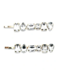 Rebekah Hair Clip Set in Silver