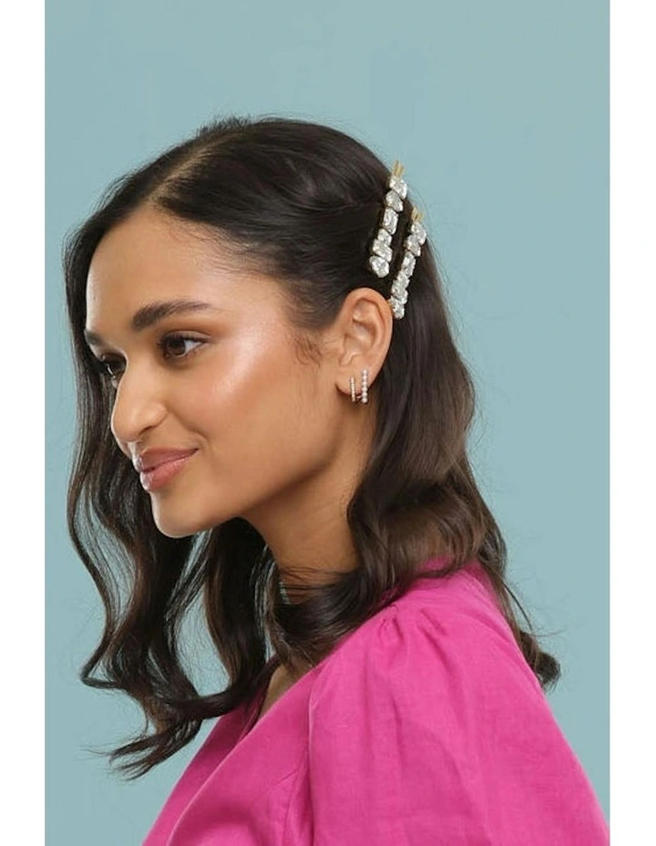 Rebekah Hair Clip Set in Silver image 5