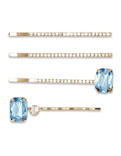 Cornelia Hair Clip Set in Blue