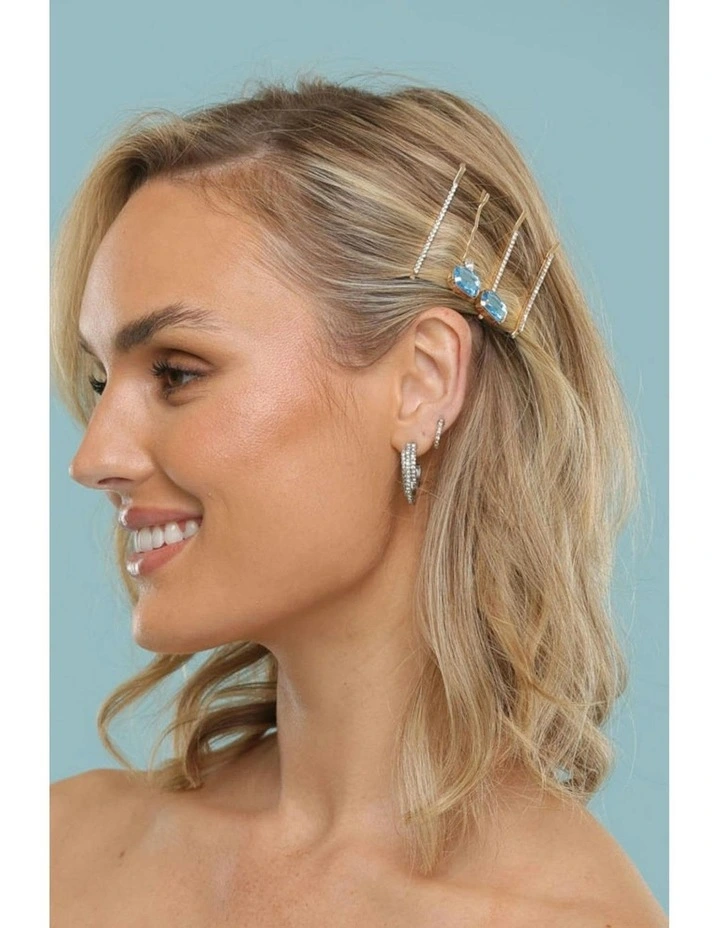 Cornelia Hair Clip Set in Blue image 2