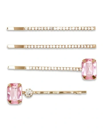 Cornelia Hair Clip Set in Pink