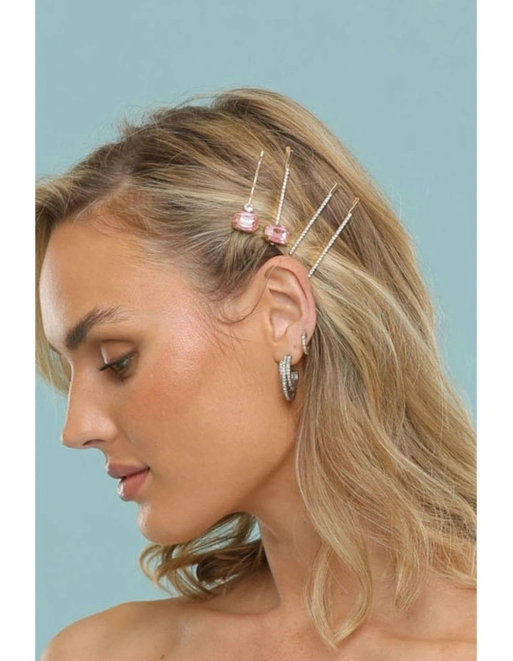 Cornelia Hair Clip Set in Pink image 2