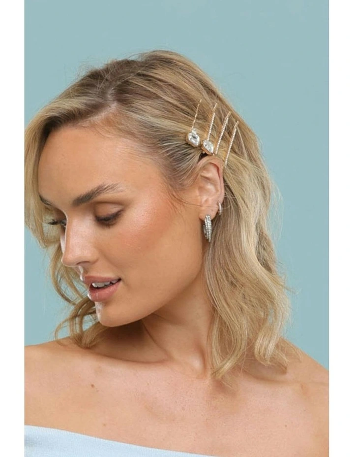 Cornelia Hair Clip Set in Silver image 4