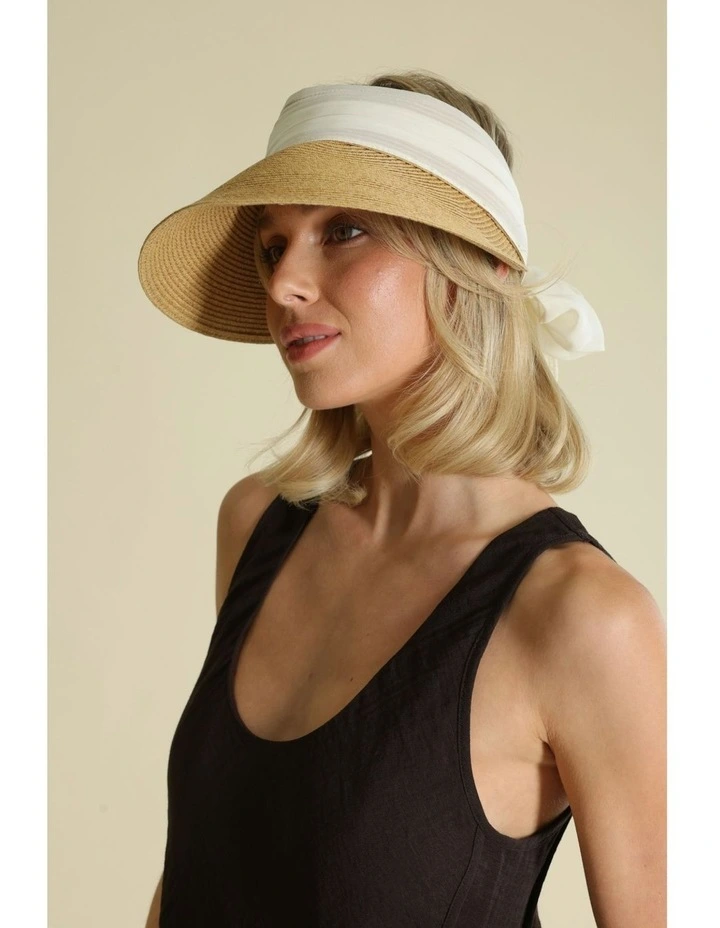 Bridie Visor in Tan/White image 1