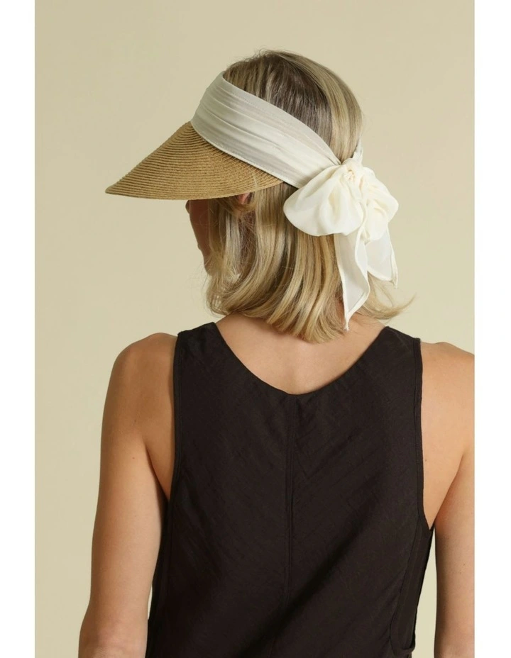 Bridie Visor in Tan/White image 4