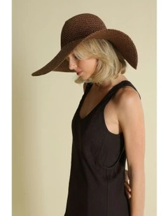 Sabrina Floppy Hat in Brown