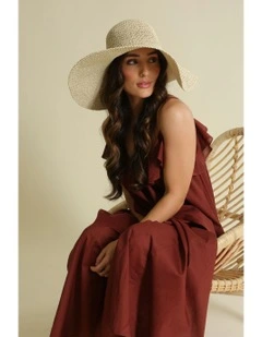 Sabrina Floppy Hat in Natural