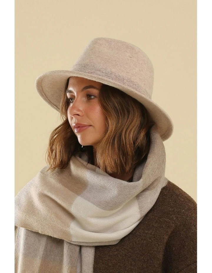 Mary Soft Wool Fedora in Beige image 4