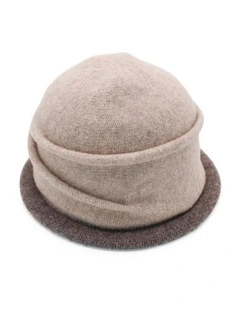 Renata Wool Cloche Hat in Beige