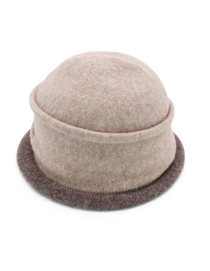 Renata Wool Cloche Hat in Beige image 3