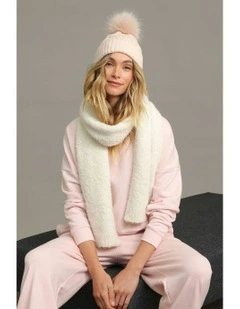 Miranda Cable Knit Beanie in Beige Bisque
