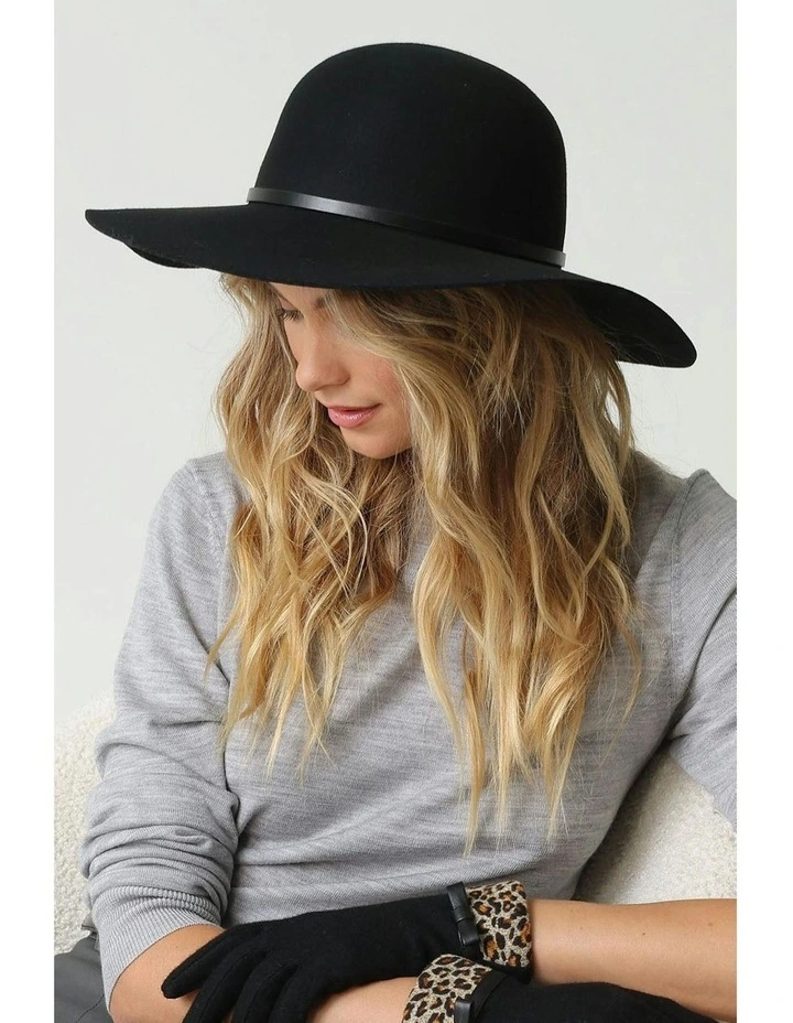 Teagan Wool Felt Floppy in Black image 2