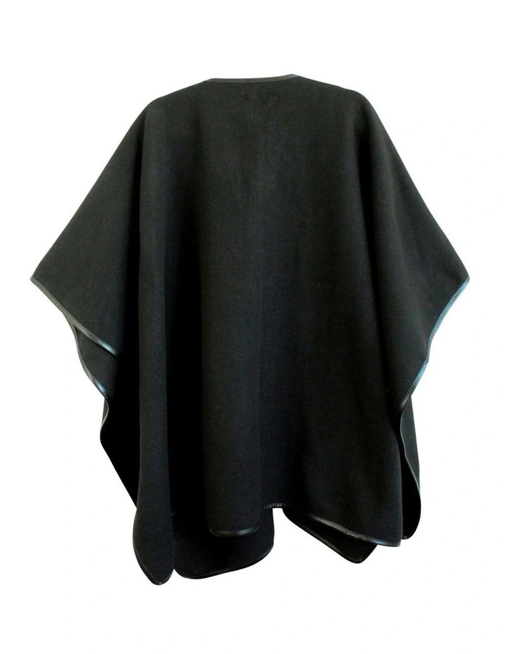 Jane Bias-Edged Poncho in Black image 5