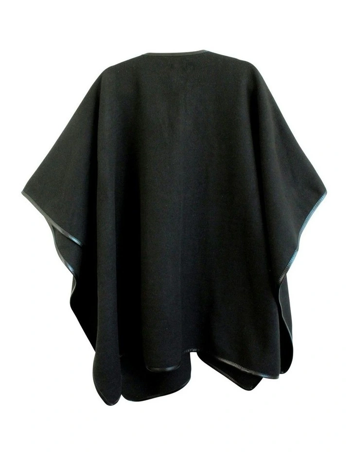 Jane Bias-Edged Poncho in Black image 6