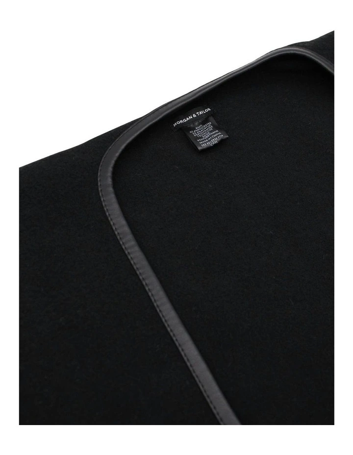 Jane Bias-Edged Poncho in Black image 7