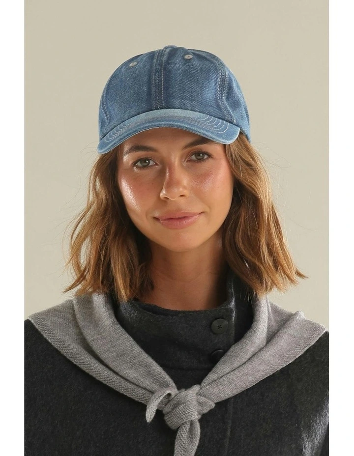 Rya Denim Cap in Blue image 2
