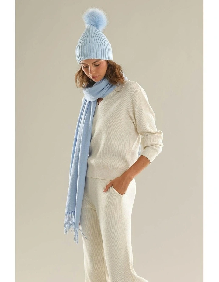 Casey Woven Scarf in Blue image 5