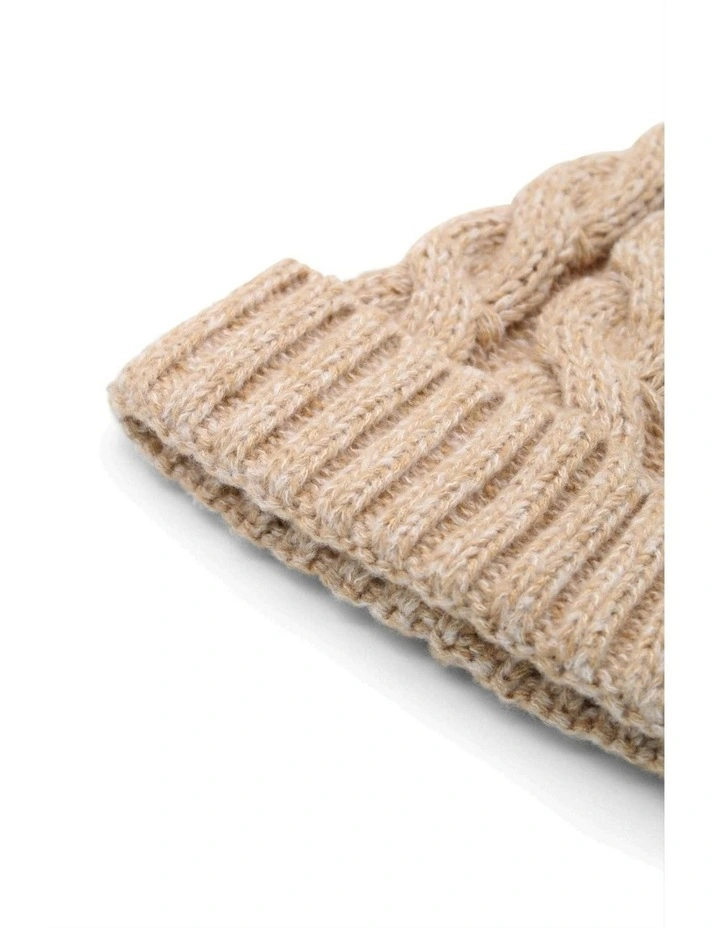 Charlie Cable Knit Beanie in Pink image 5