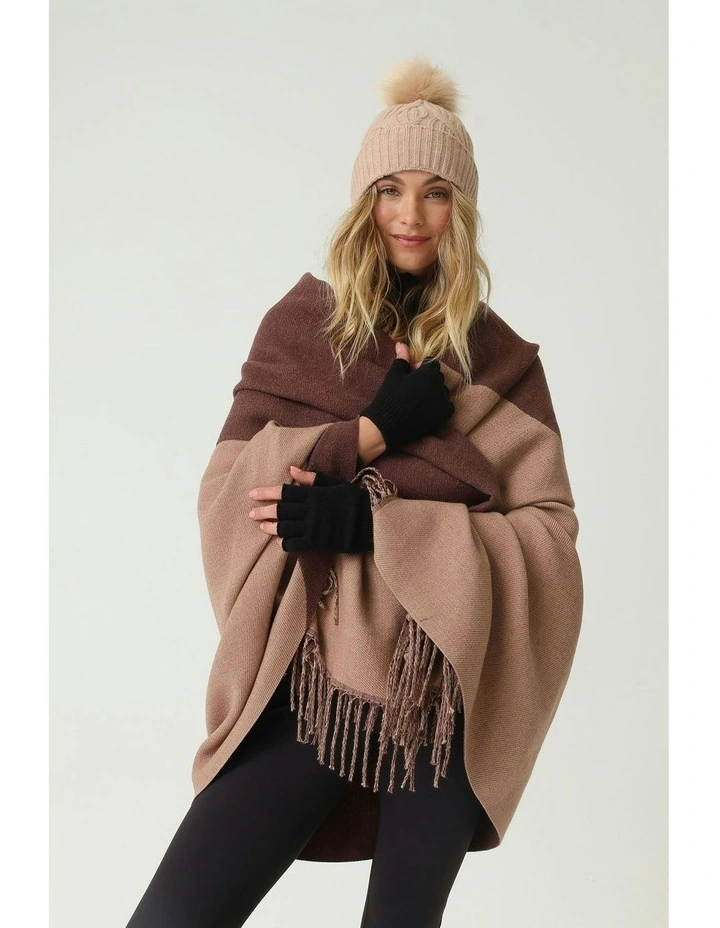 Miranda Cable Knit Beanie in Blush Pink image 3