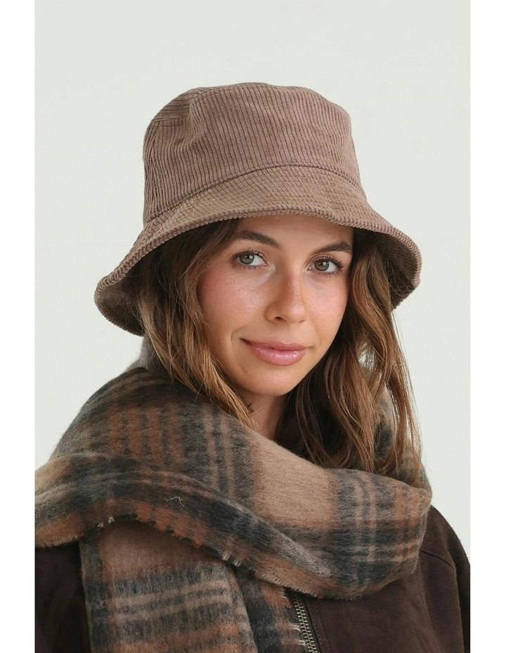 Dallas Cord Bucket Hat in Brown image 2