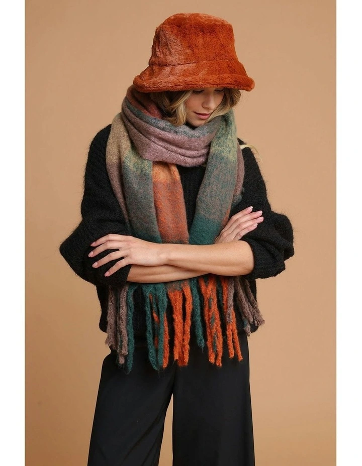 Carla Faux Fur Bucket Hat in Brown image 4