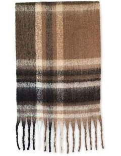 Jessica Woven Check Scarf in Brown