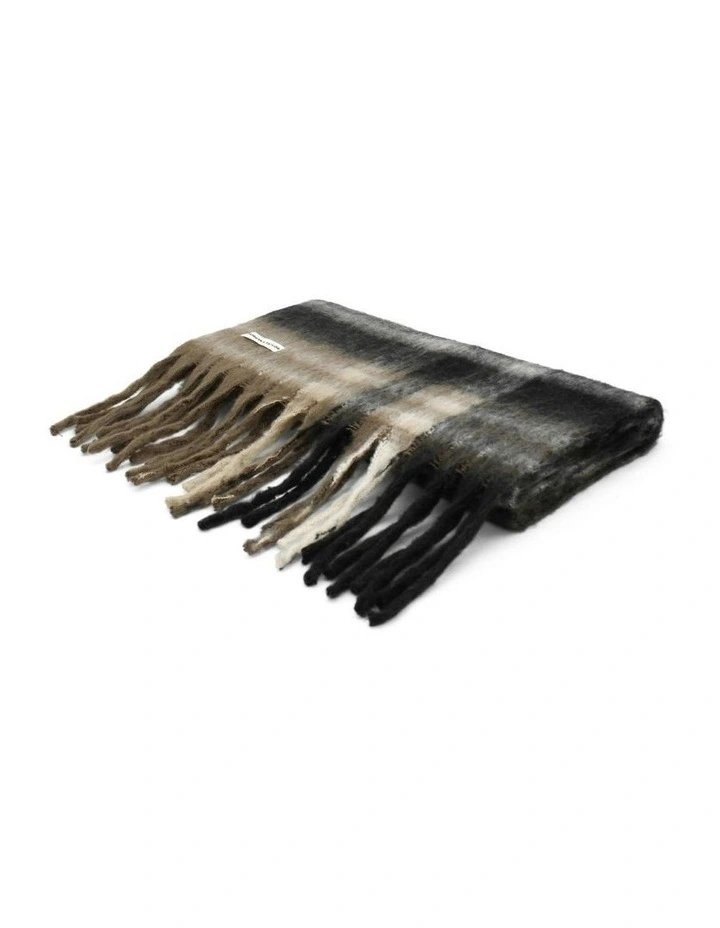 Jessica Woven Check Scarf in Brown image 4