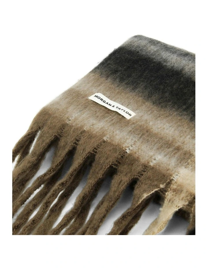 Jessica Woven Check Scarf in Brown image 6