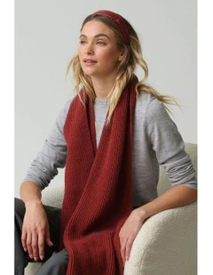 Stacy Rib Knit Scarf in Burgundy