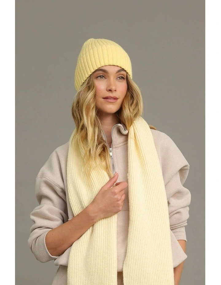 Mia Wool-Blend Beanie in Butter Yellow image 7