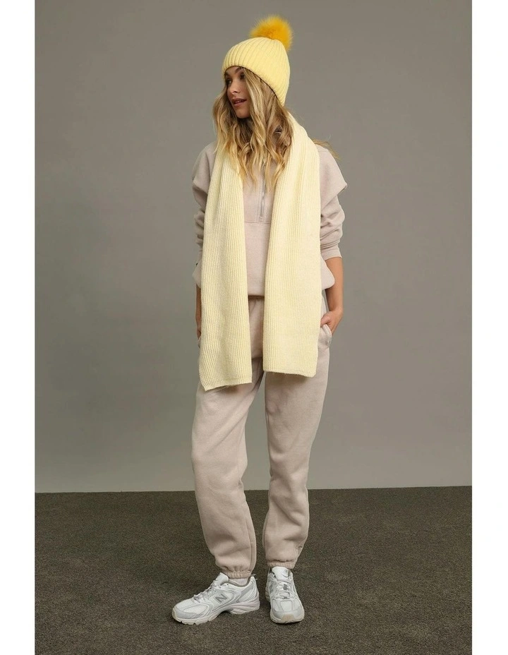 Valentine Wool-Blend Beanie in Butter Yellow image 3