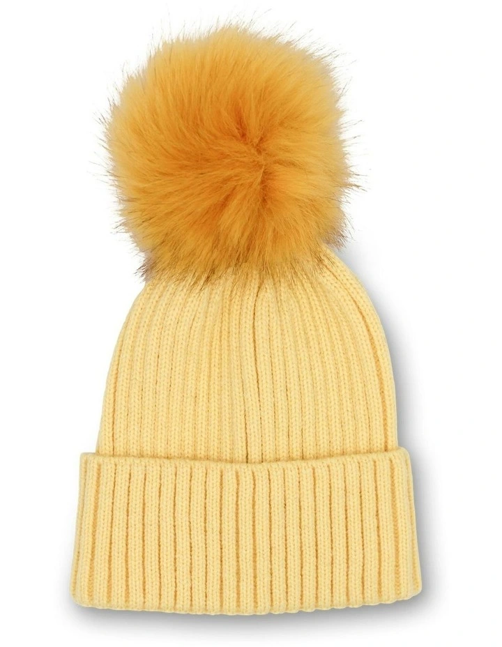 Valentine Wool-Blend Beanie in Butter Yellow image 4