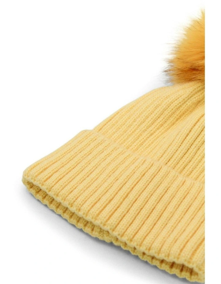 Valentine Wool-Blend Beanie in Butter Yellow image 6