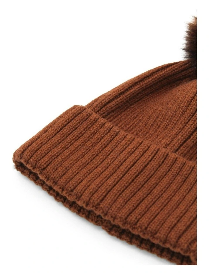 Valentine Wool-Blend Beanie in Chocolate Brown image 5