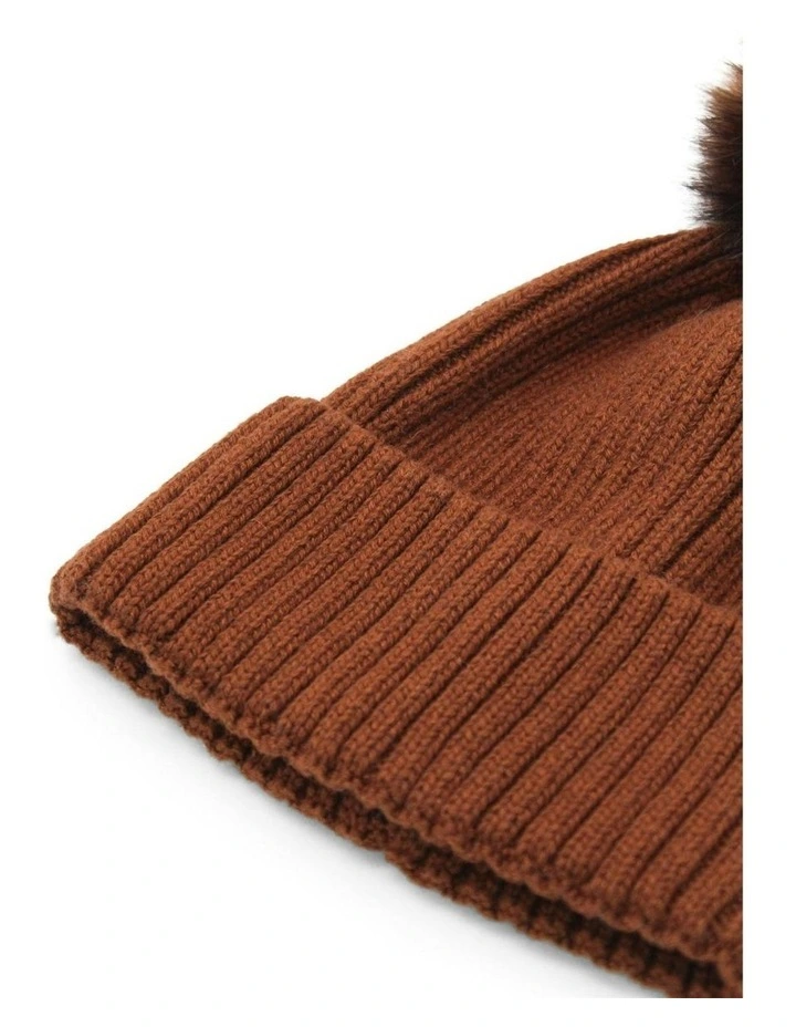 Valentine Wool-Blend Beanie in Chocolate Brown image 6