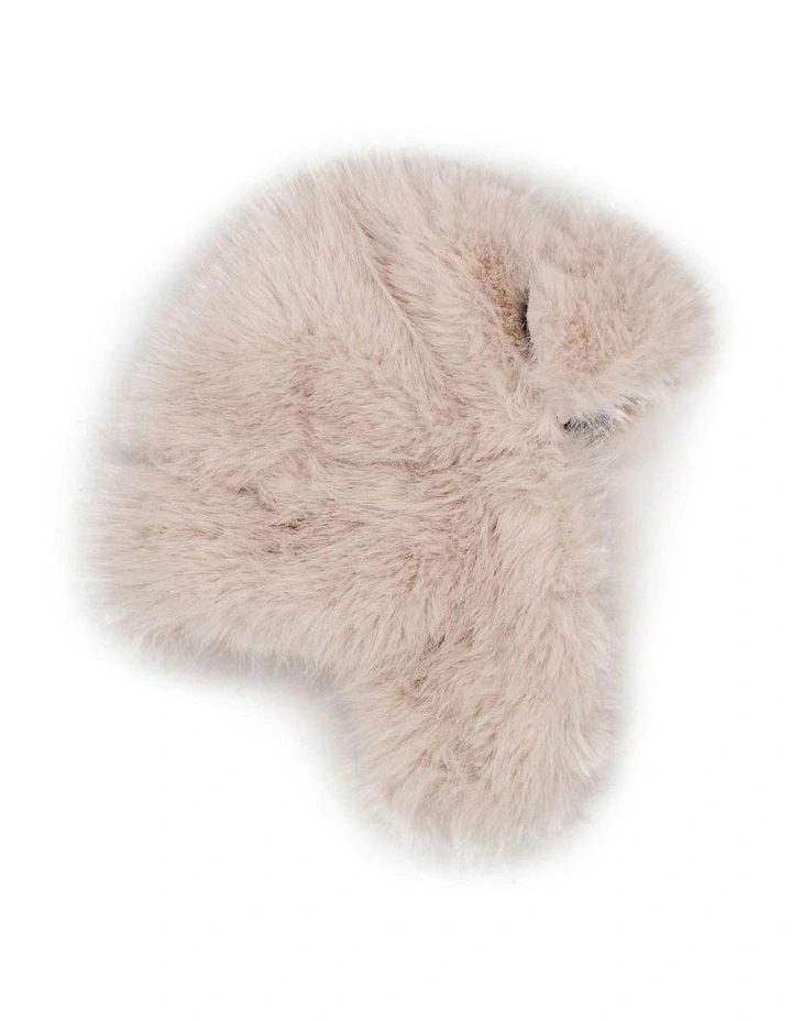 Zoe Faux Fur Trapper Hat in Cream image 5