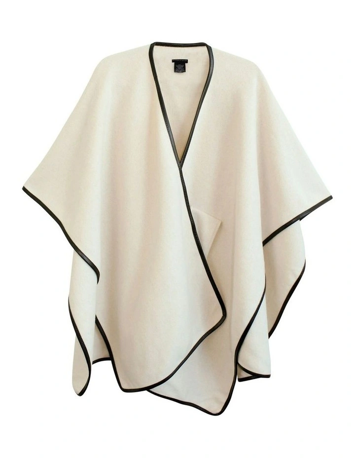 Jane Bias-Edged Poncho in Cream image 3