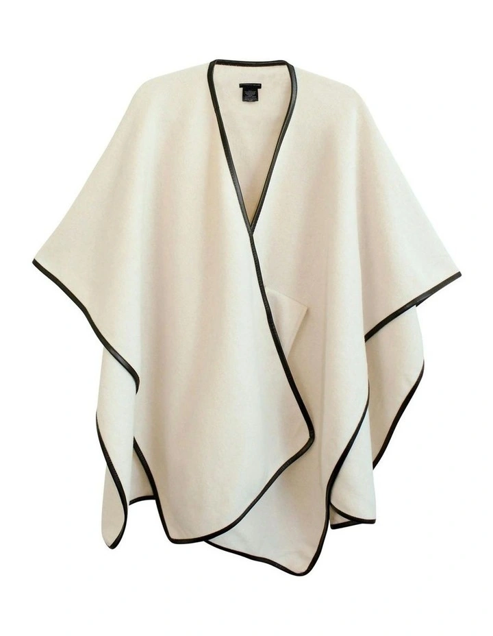Jane Bias-Edged Poncho in Cream image 4
