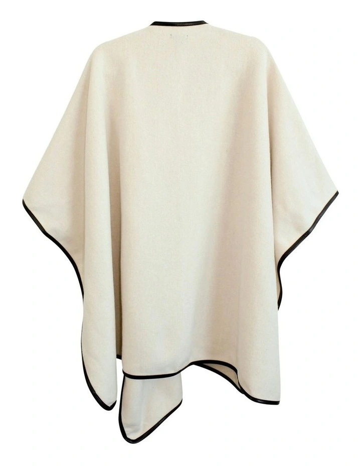 Jane Bias-Edged Poncho in Cream image 5